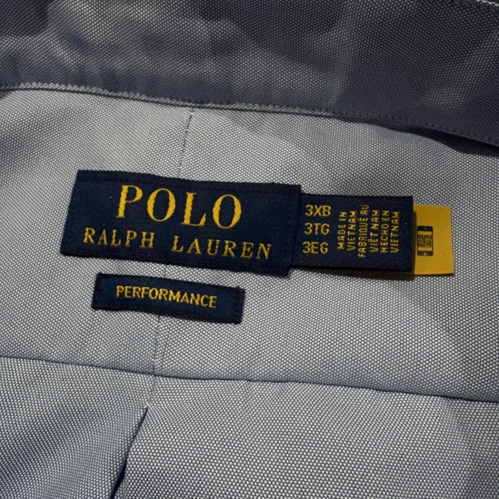 Polo Ralph Lauren Performance Shirt Mens 3XB Light Blue Wicking Button Down NEW